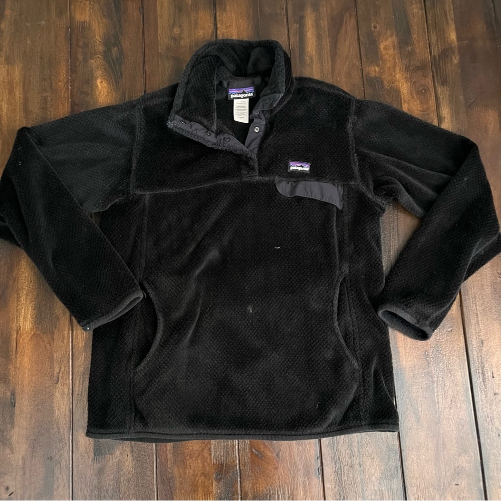 Patagonia Women's Black Lightweight Re-Tool Snap T Fleece Sweater - Picture 1 of 5